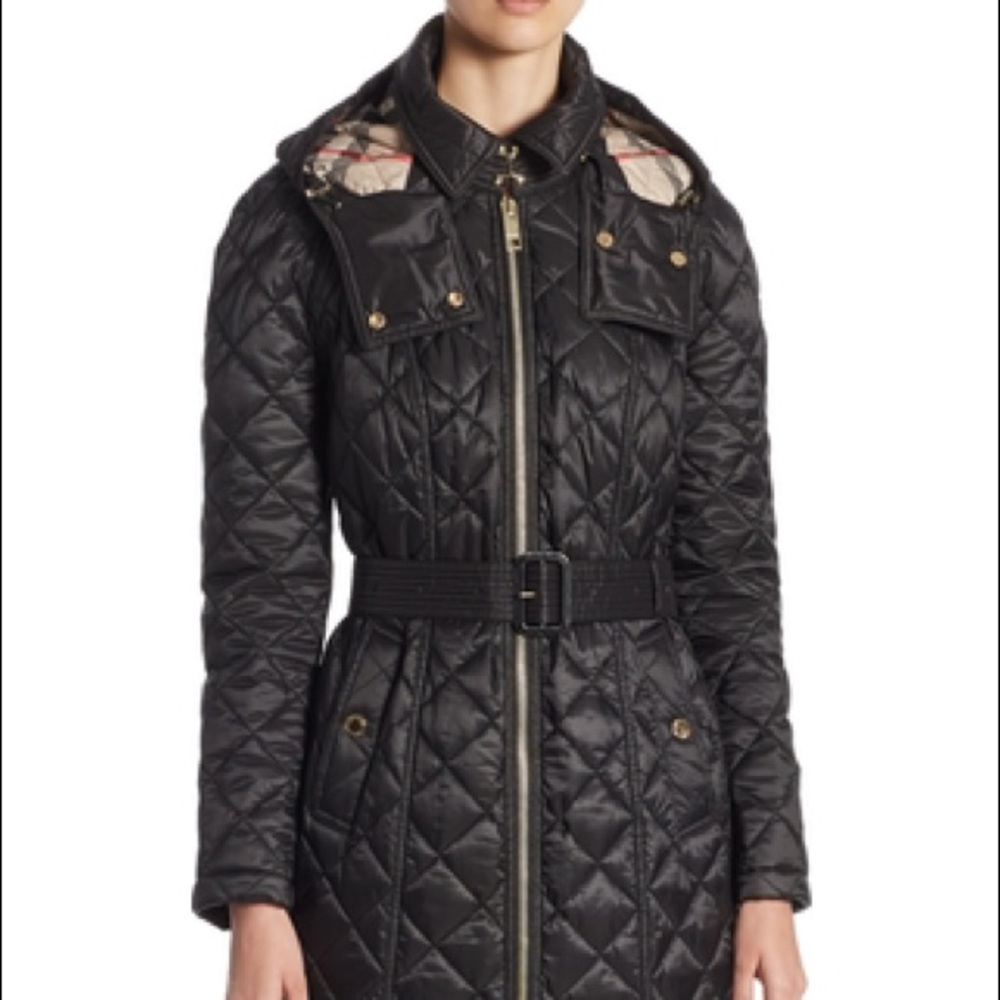 Burberry baughton belted quilted jacket